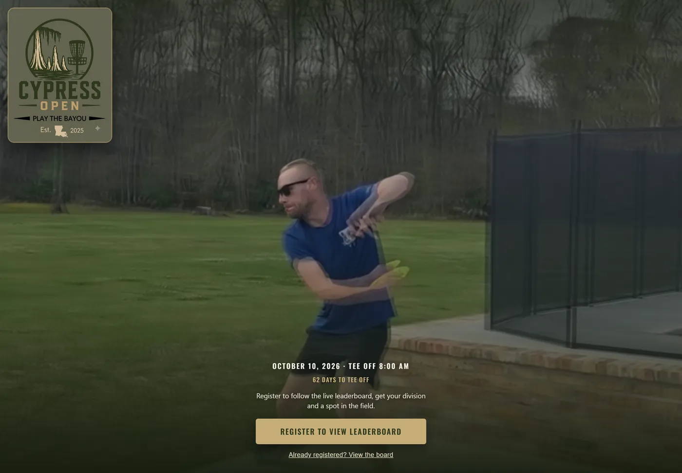 Screenshot of the Cypress Open website