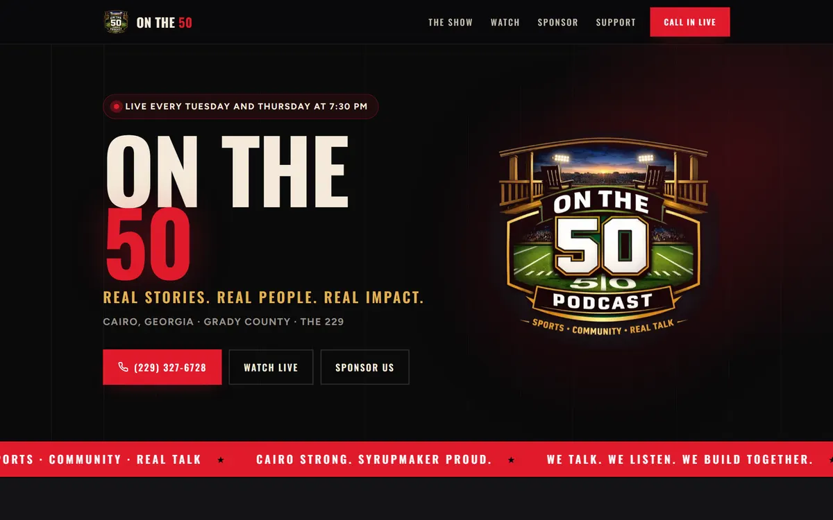 The On the 50 website